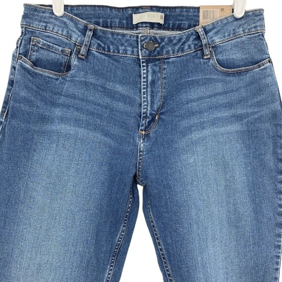 Route 66 Women's Flare Slim Fit Stretch Blue Denim Jeans Size 30 Mid Rise NWT - Picture 3 of 11